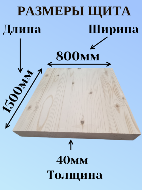 Мебельный щит из Хвои Сорт АВ 1500мм/800мм/40мм 