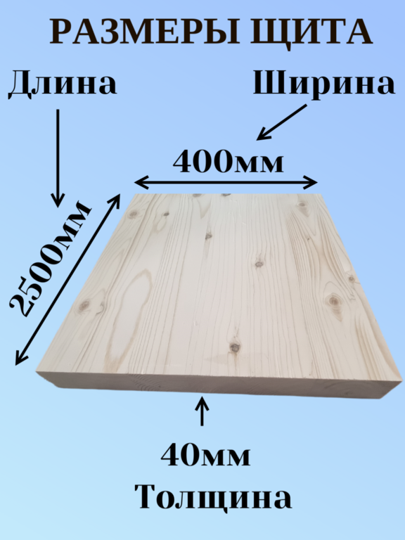 Мебельный щит из Хвои Сорт АВ 2500мм/400мм/40мм 
