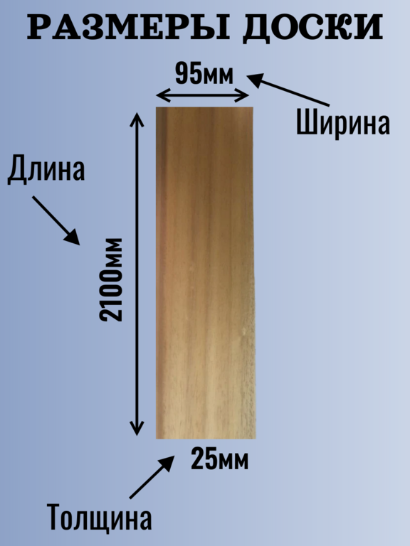 Доска на полок из Африканского Абаша Термо 2.1 м