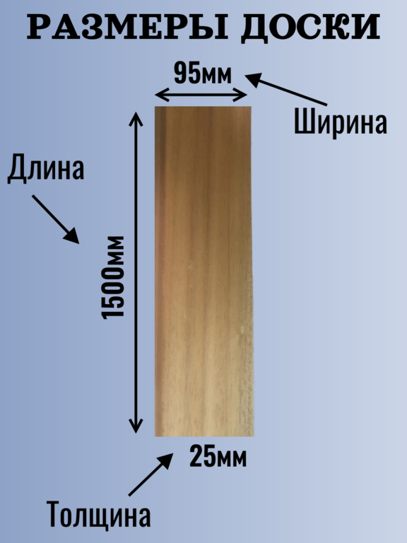 Доска на полок из Африканского Абаша Термо 1.5 м 