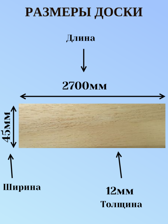 Нащельник из Абаша Сорт Экстра 12мм/45мм/2.7м 
