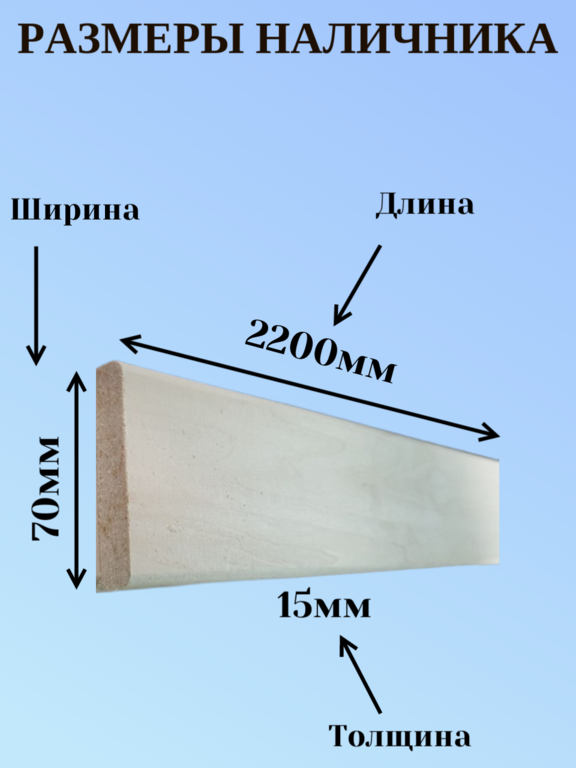 Наличник из  липы сорт Экстра 70мм/15мм/2.2м   